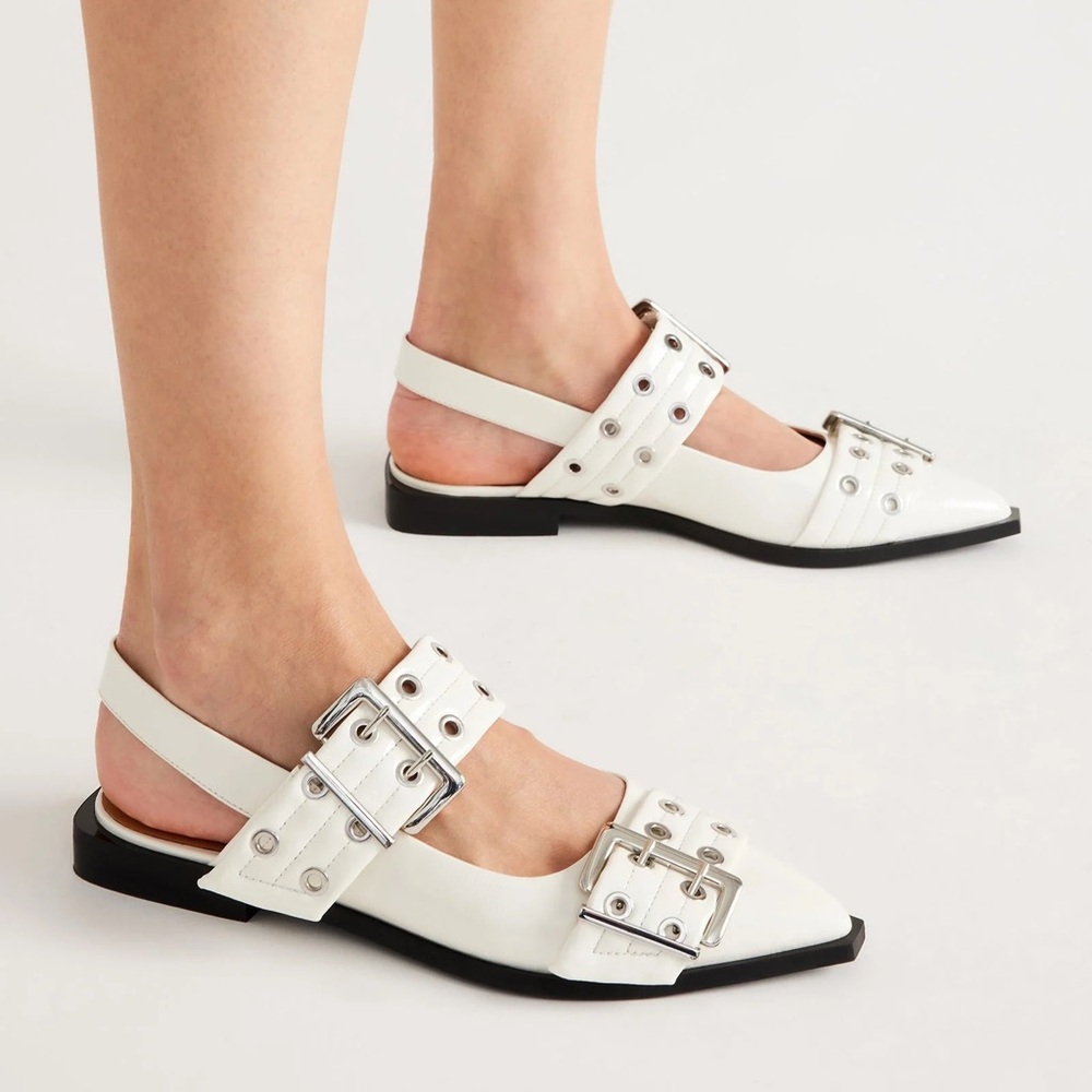 Steve Madden Graya white patent flats